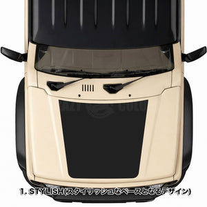 【ジムニー / ジムニーシエラ / ジムニーノマド】反射防止ボンネットフードデカール マットブラック   簡単施工 説明書付き JIMNY