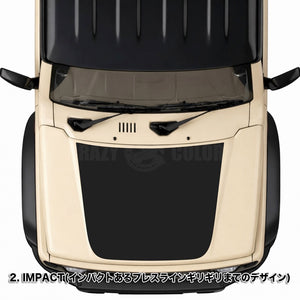 【ジムニー / ジムニーシエラ / ジムニーノマド】反射防止ボンネットフードデカール マットブラック   簡単施工 説明書付き JIMNY