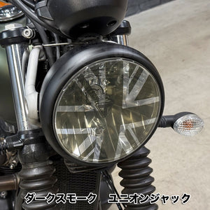 【丸型ヘッドライト専用】 バイク用ヘッドライトデカール ユニオンジャック 反転ユニオンジャック 全7種 ライトスモーク ダークスモーク ブラック ガラスエッチング