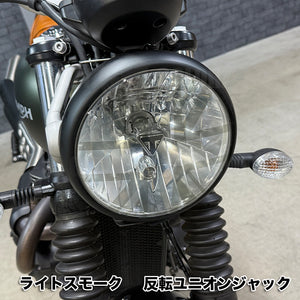 【丸型ヘッドライト専用】 バイク用ヘッドライトデカール ユニオンジャック 反転ユニオンジャック 全7種 ライトスモーク ダークスモーク ブラック ガラスエッチング