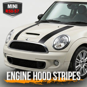 【MINI Rシリーズ】エンジンフードストライプ R50/R52/R53/R55/R56/R57 ハの字型ストライプ