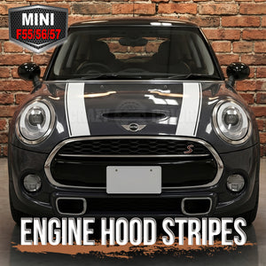 【BMW MINI F55 / F56 / F57】エンジンフードストライプ アウトサイドラインリムーブ プレカットデカール 説明書付き