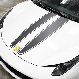 【全車種対応】フェラーリ スクーデリアスタイル フードストライプ 左右セット ボンネットデカール